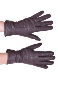 Καφέ γυναικεία δερμάτινα γάντια