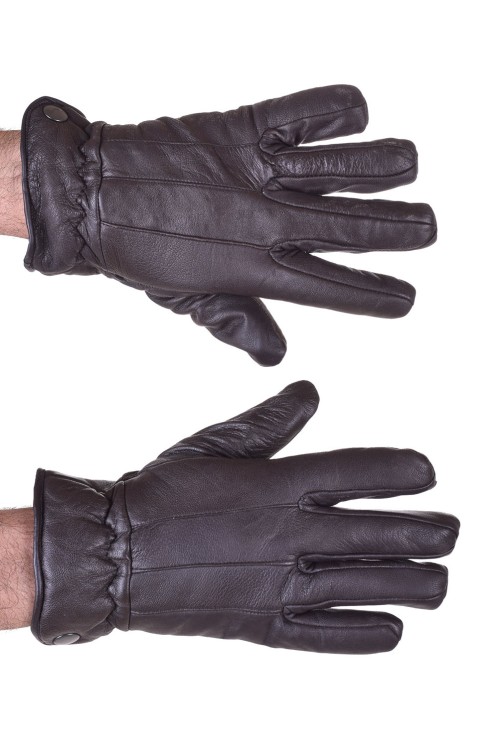 Σκούρα ες καφέ ανδρικά δερμάτινα γάντια 10.00 EUR