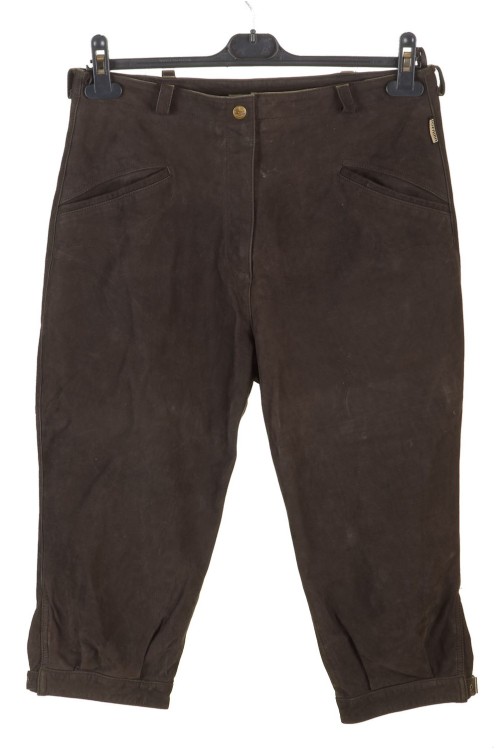 Σκούρο καφέ γυναικείο καστόρινο παντελόνι από φυσικό δέρμα 10.00 EUR
