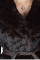 Σκούρο καφέ παλτό από φυσική γούνα 140.00 EUR