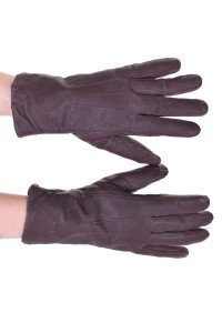 Σκούρα ες καφέ γυναικεία δερμάτινα γάντια