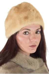 Λευκό γυναικείο καπέλο από φυσική γούνα