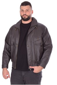 Καφέ μπουφάν με ελαστική μέση