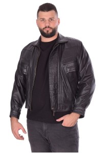 Δερμάτινο μπουφάν από απαλό δέρμα με ελαστική μέση