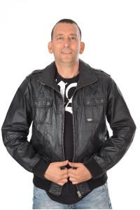 Μαύρο ανδρικό μπουφάν από φυσικό δέρμα