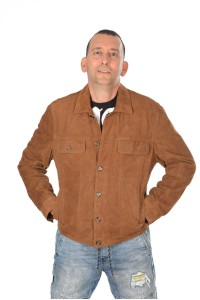 Καφέ ανδρικό μπουφάν από φυσικό δέρμα
